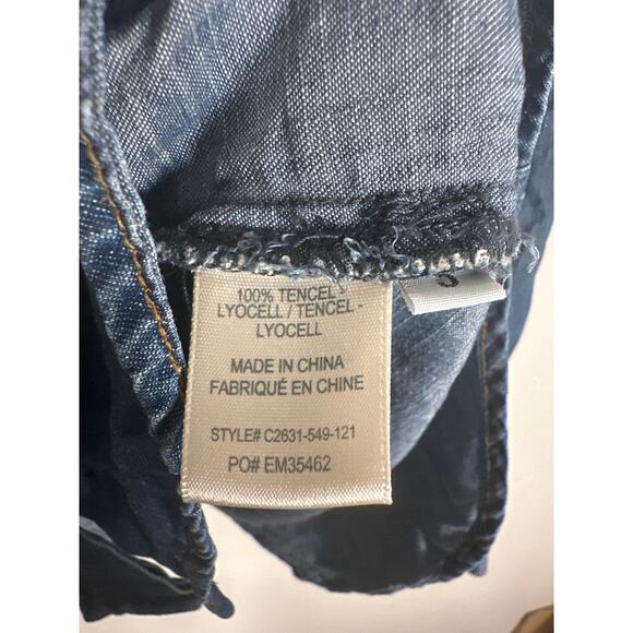Cloth & Stone Anthropology Denim Button Up Women’s S Roll Tab Sleeve - Picture 7 of 9